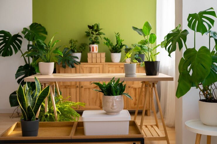 indoor plants in a home